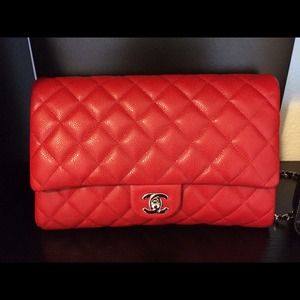 SOLD!!! 2014 Red leather caviar clutch. - SOLD!!!!