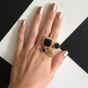 Banana Republic Navy & Gold Cocktail Ring
