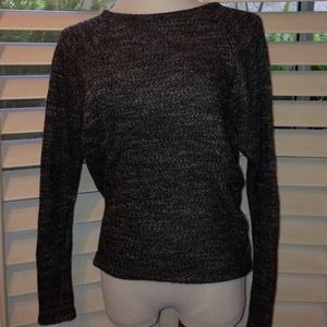 AQUA black/white/grey dolman sweater size small
