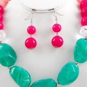 Pink and green necklace