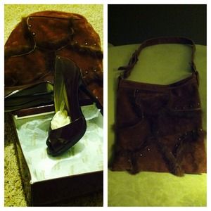 Chocolate Faux Suede Purse