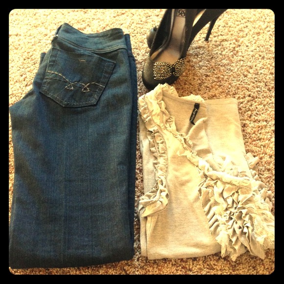 Miss me boot cut trouser style jeans &top bundle
