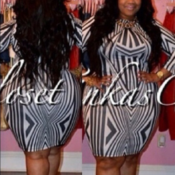Black and white midi dress - Picture 1 of 1