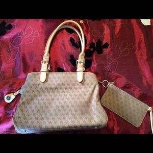 Dooney and Bourke beige and brown handbag