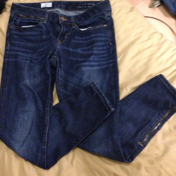 Gap 1969 skinny jeans dark wash with zippers