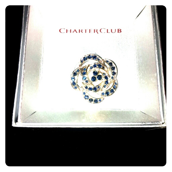 Blue  crystal  pin - Picture 1 of 1