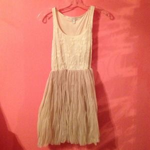 Cream and taupe tulle dress