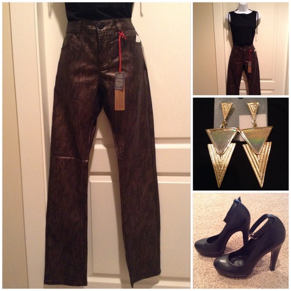 $89! Brown snakeskin print jeans
