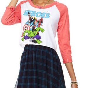 Heroes Raglan Tee NWOT