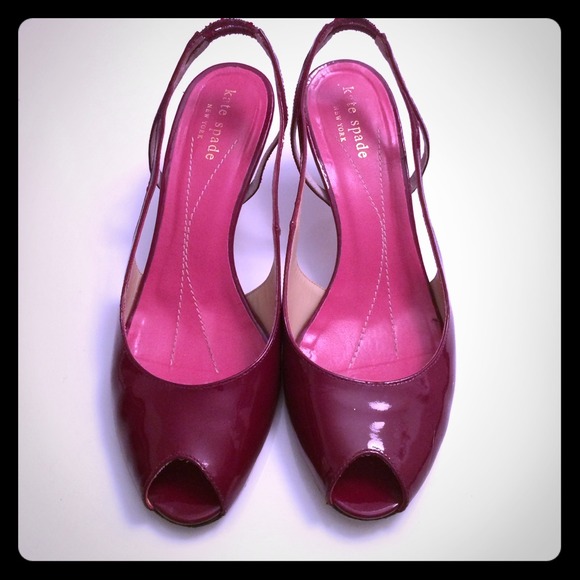 Kate Spade peep toe oxblood red heels Sz 6.5