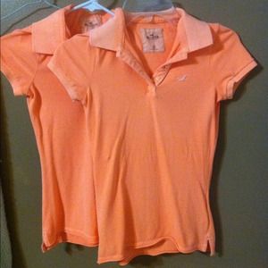 2 neon orange Hollister polos