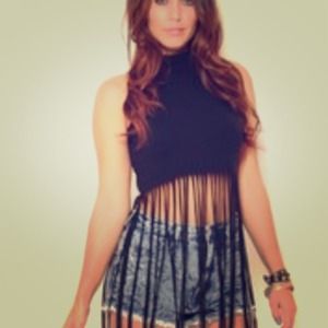 Black Fringe Festival Crop Top
