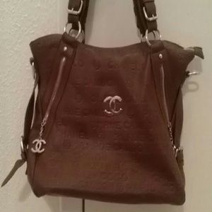 Brown Embossed Handbag