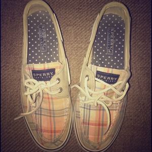 Sperry's khaki boat shoes