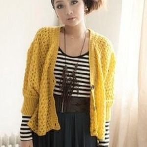Mustard lace cardigan