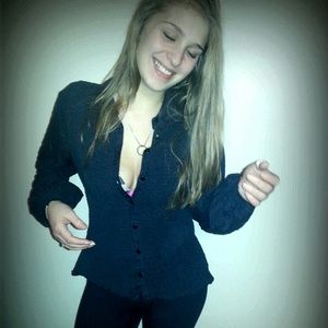 Flirty black button up