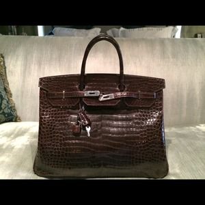 Hermes Porosus Crocodile Birkin-Chocolate/Espresso