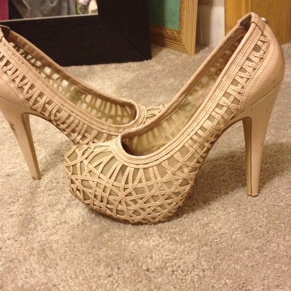 Calvin Klein tan heels.