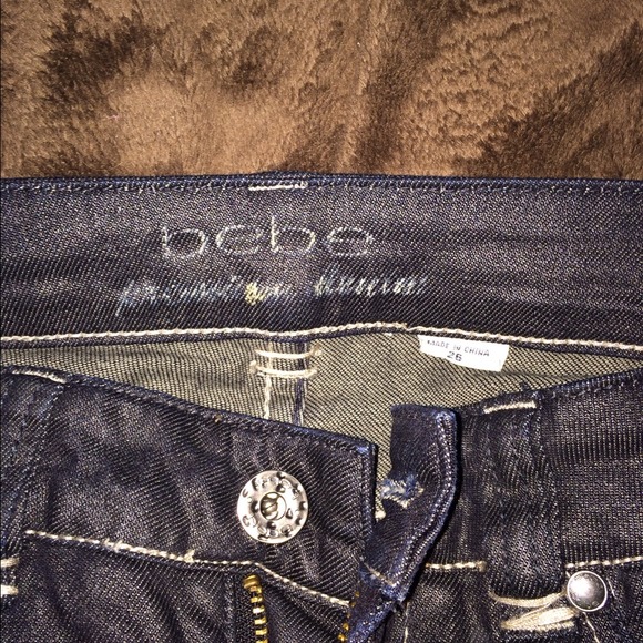 Dark blue grey shiny tint bebe jeans. - Picture 2 of 2