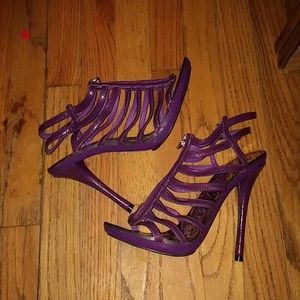 Eggplant color sexy strappy stilettos wmns  Sz 8.5