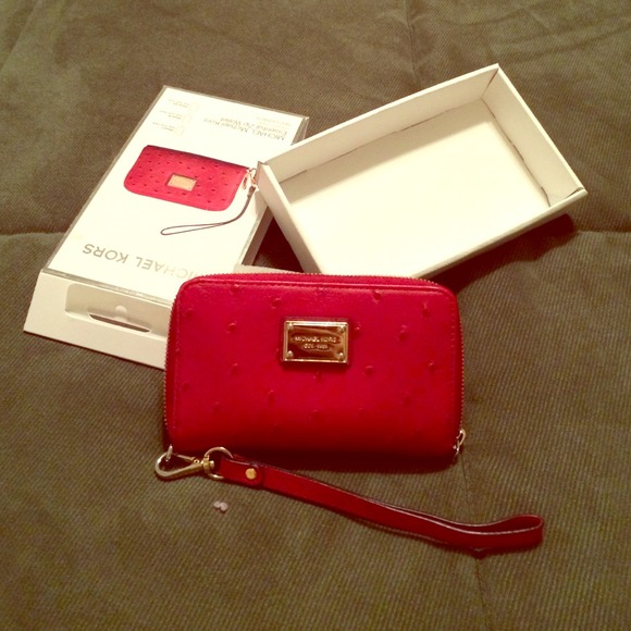 Michael  kors red leather wallet.
