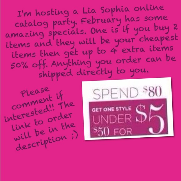 Lia Sophia online catalog party. See description.