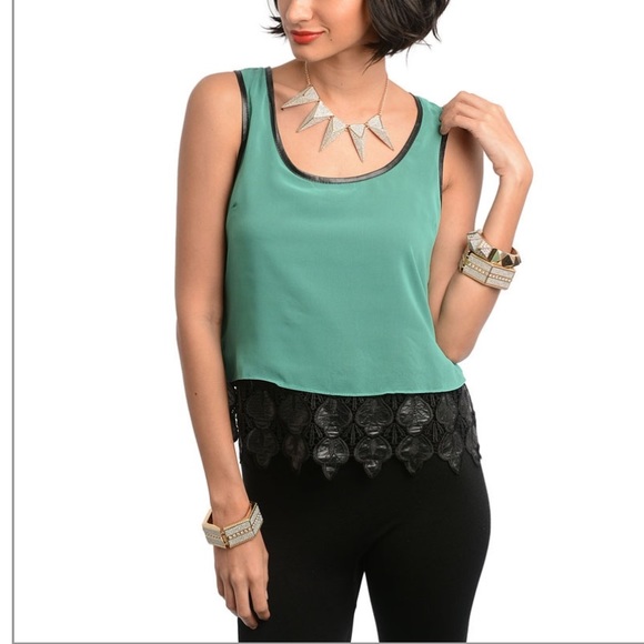 Vegan leather detailed tank - Picture 2 of 3