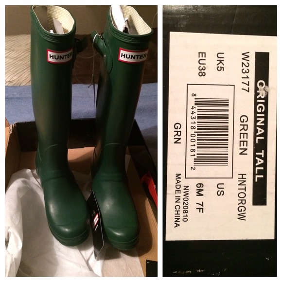Hunter Shoes - Hunter Green Rain Boots and a Dress Hunter Shoes - Hunter Green Rain Boots and a Dress