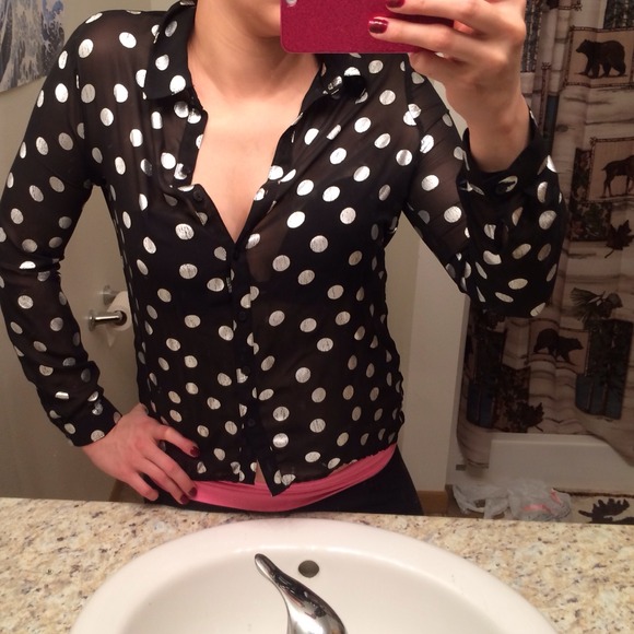 Sheer black poka for shirt