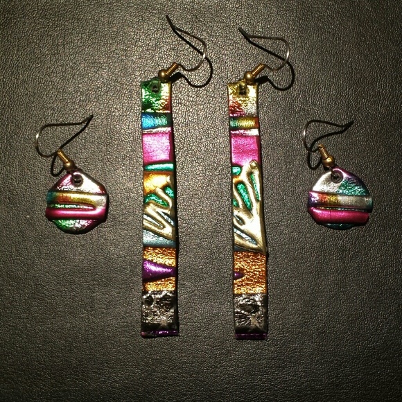 *sale* New Orleans hand made foil earrings