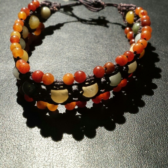 Stone bead anklet made in Hawaii