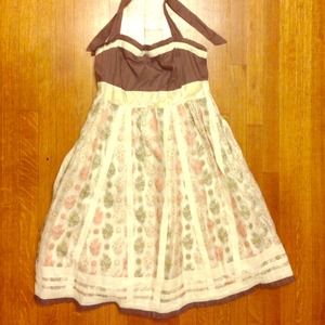 Floreat Anthropologie halter dress.