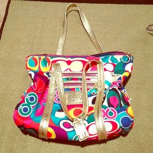 colorful Coach Poppy purse