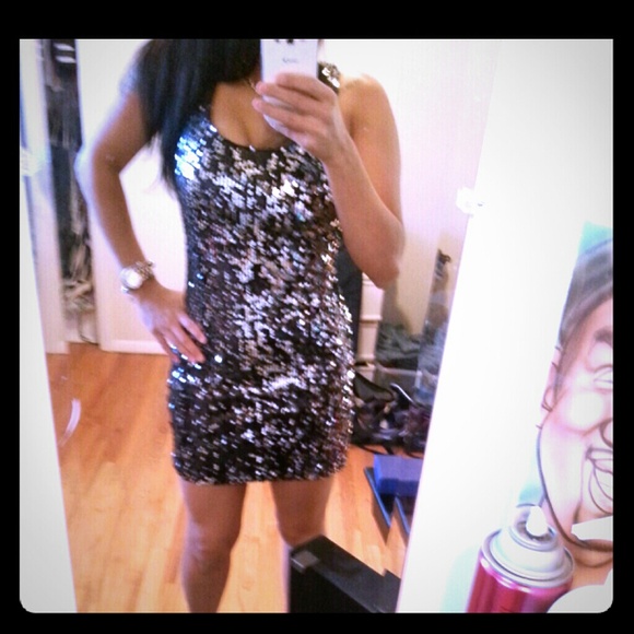 Beautiful Black and silver sequin dress!