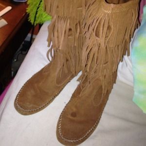 Chestnut Fringe Boots