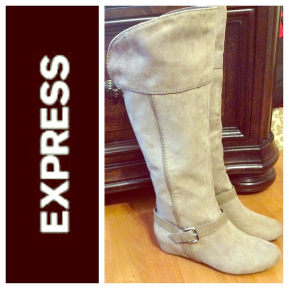 Express Boots - Express Beige Suede Boots Size 7