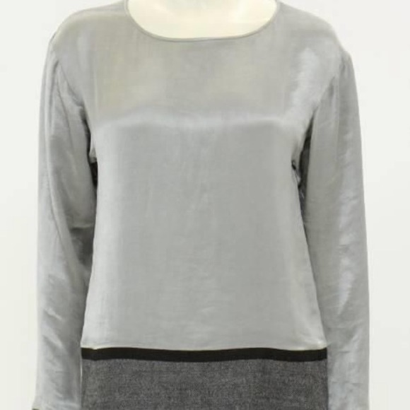 SOLD!  Theory grey metallic and tweed shift dress.