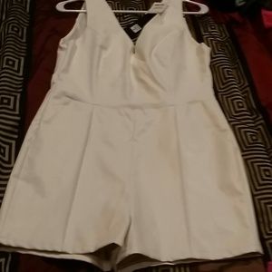 Leather beige jumpsuit