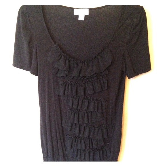 Cute black ruffle top