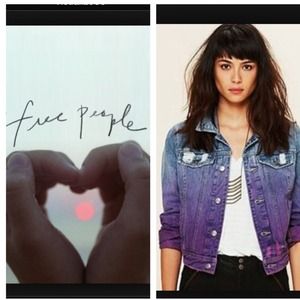 Free People Ombré Wash Denim Jacket Lilac (0) 💎