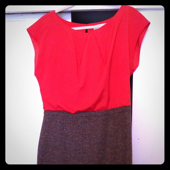 🚫SOLD IN BUNDLE Orange and tweed skirt dress🚫