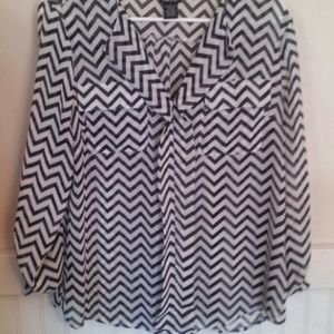 SOLD! Chevron Sheer Blouse.