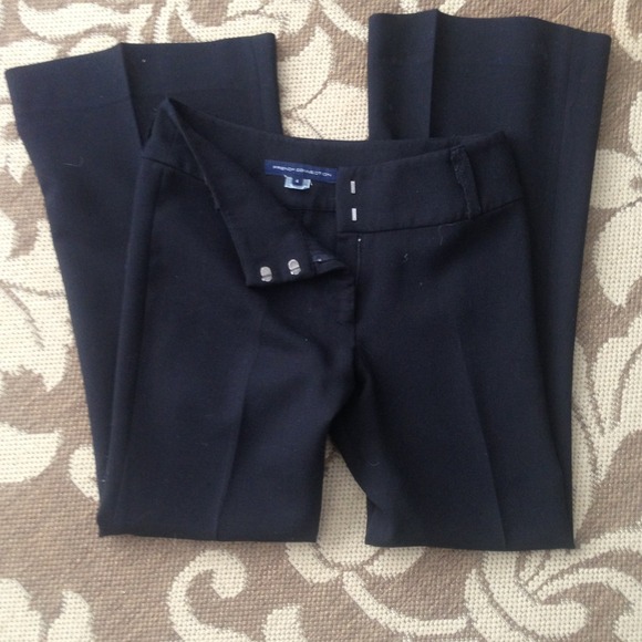French connection black wide waist pants