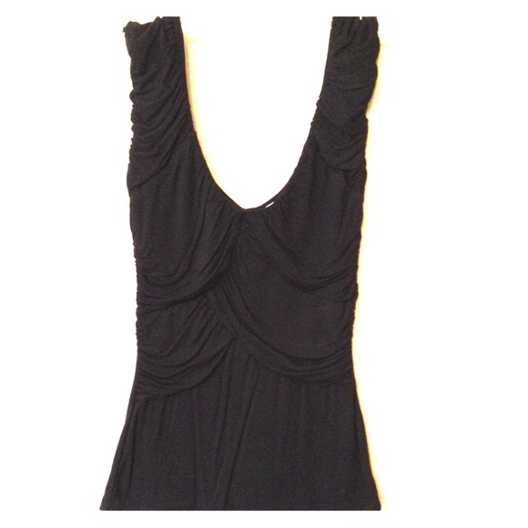 Black draped top