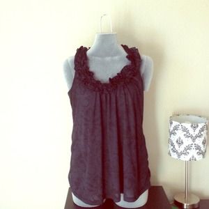 Black ruffle tank top