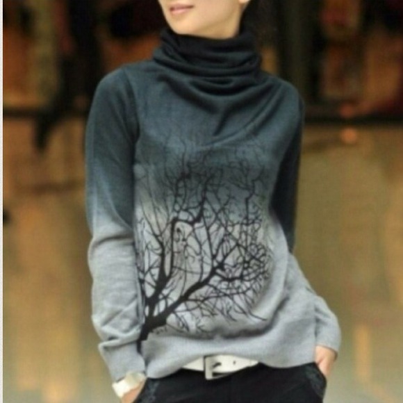 Sweaters - NWT Stunning Ombré Tree Sweater S, XS