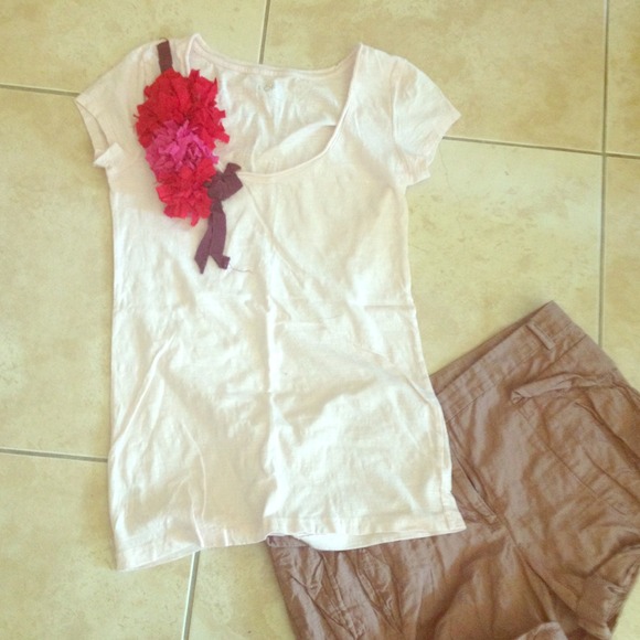 Sold! Brand new Loft top with pink corsage!