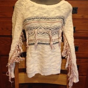 Bold fringe sweater.  Unique!!