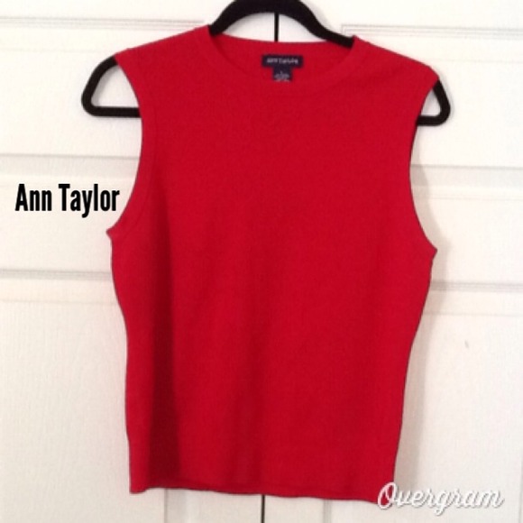✨Sold✨ Ann Taylor Red Silk Sleeveless Shell - Picture 1 of 2