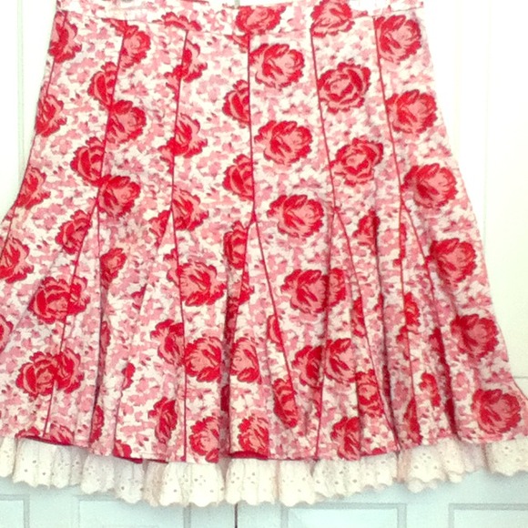 Beige and red flower skirt